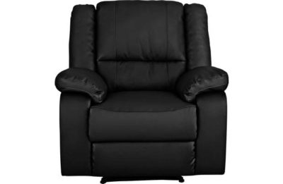HOME Bruno Leather Effect Manual Recliner Chair - Black.